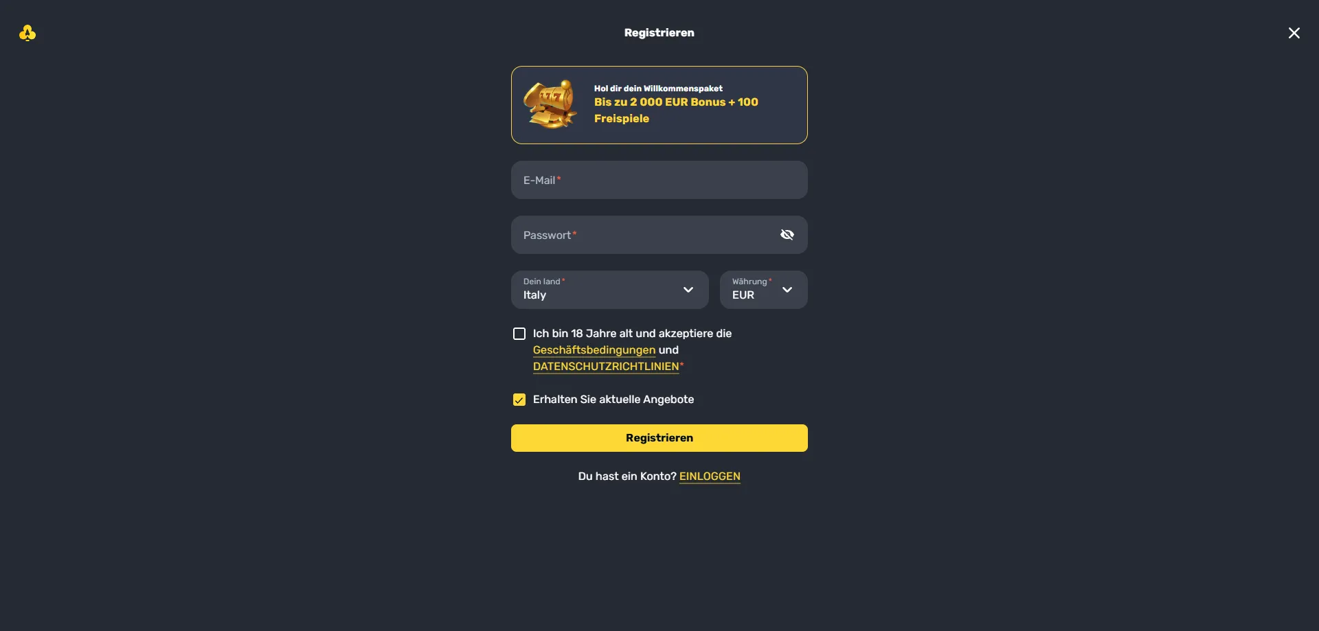 Rocketplay Casino sign up process — quick registration for Australian players