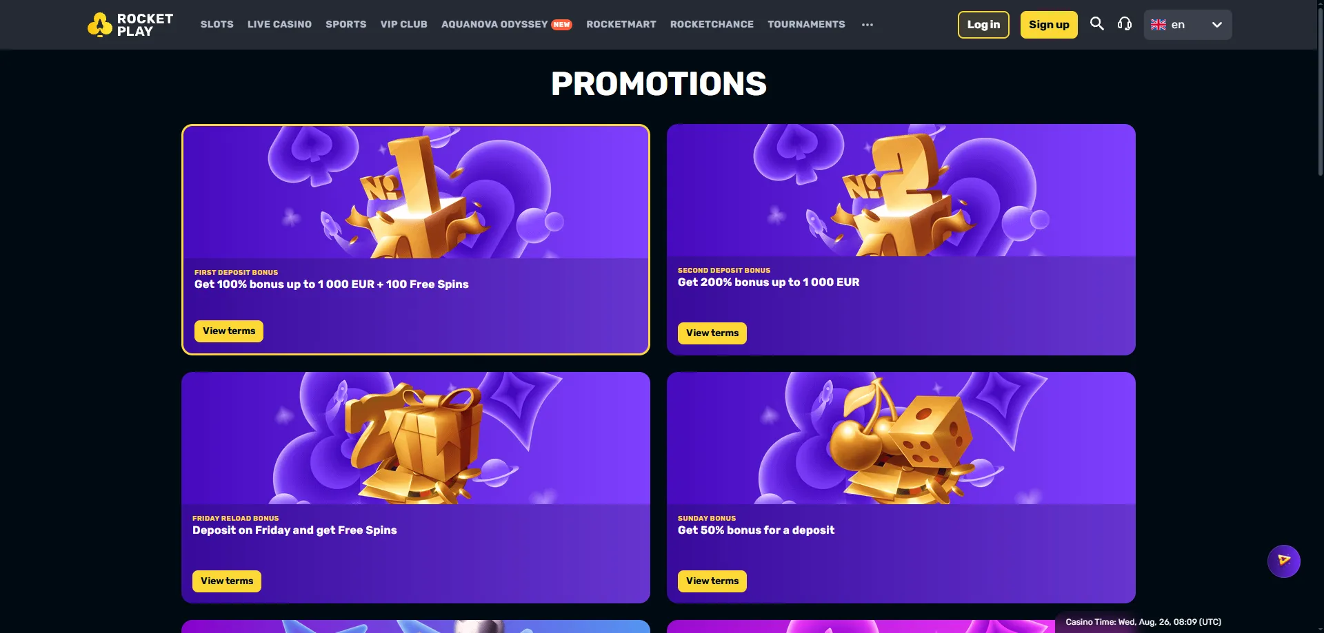 Rocketplay Casino weekly slot promotions and tournament prizes