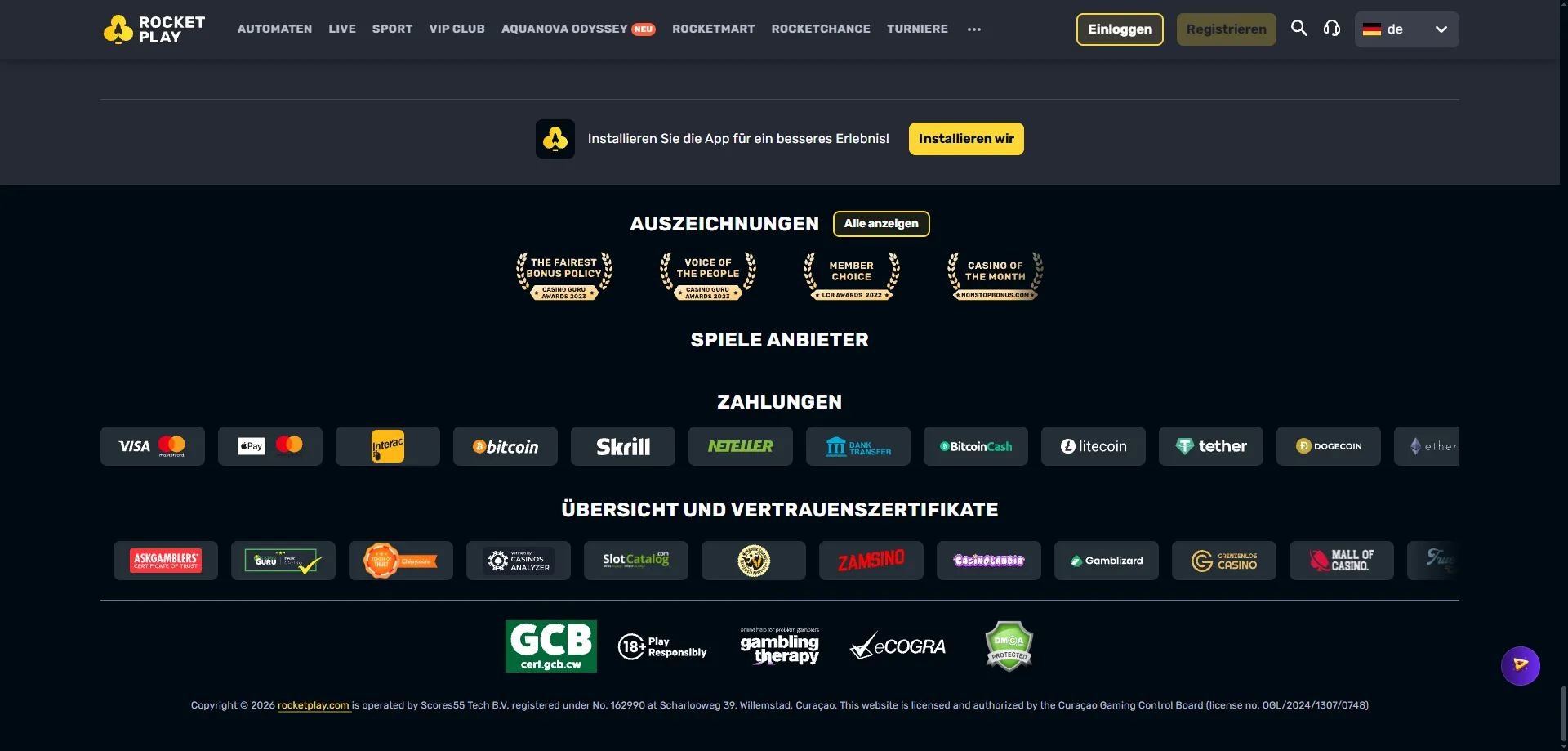 Rocketplay Casino deposit and withdrawal methods — Visa, crypto, and more